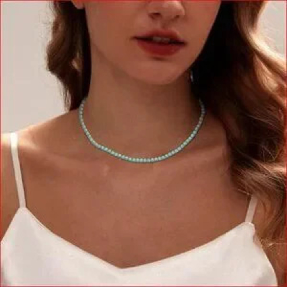 14K Gold Plated Tennis Necklace Dainty Zirconia Butterfly Choker Chain - Picture 2 of 7
